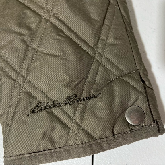 Eddie Bauer Quilted Riding Snap Closure Jacket Women’s Large Brown/Olive B1 - Picture 10 of 16